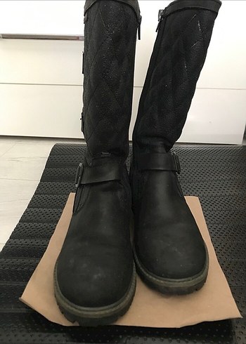 kadın uzun bot çizme Siyah Tokalı Biker Bot - Görsel 4