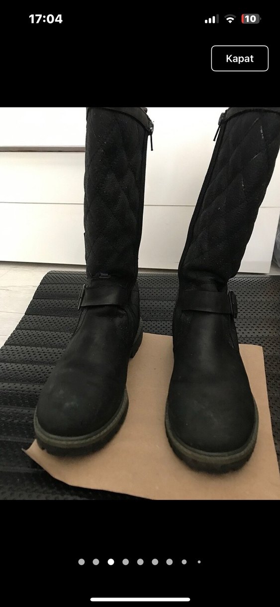 kadın uzun bot çizme Siyah Tokalı Biker Bot - Görsel 5