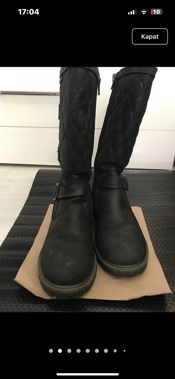 kadın uzun bot çizme Siyah Tokalı Biker Bot - Görsel 4