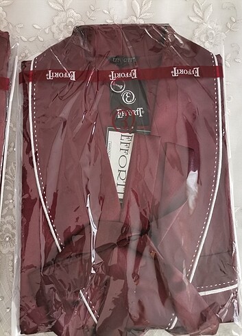 s Beden bordo Renk Effortt erkek saten sabahlık ve pijama takımı