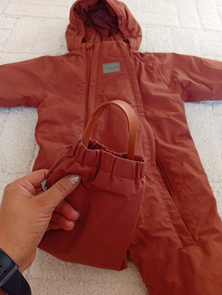 Kız Bebek Kahverengi Fermuarlı Tulumu - Görsel 2