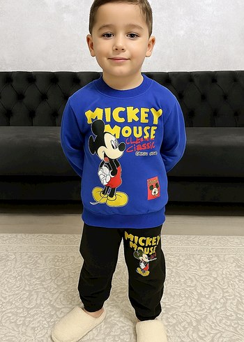 Rahat Kesim Mickey Mouse Baskılı Erkek Eşofman Takımı