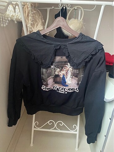 Zara 0 pamuk Sweatshirt m beden siyah