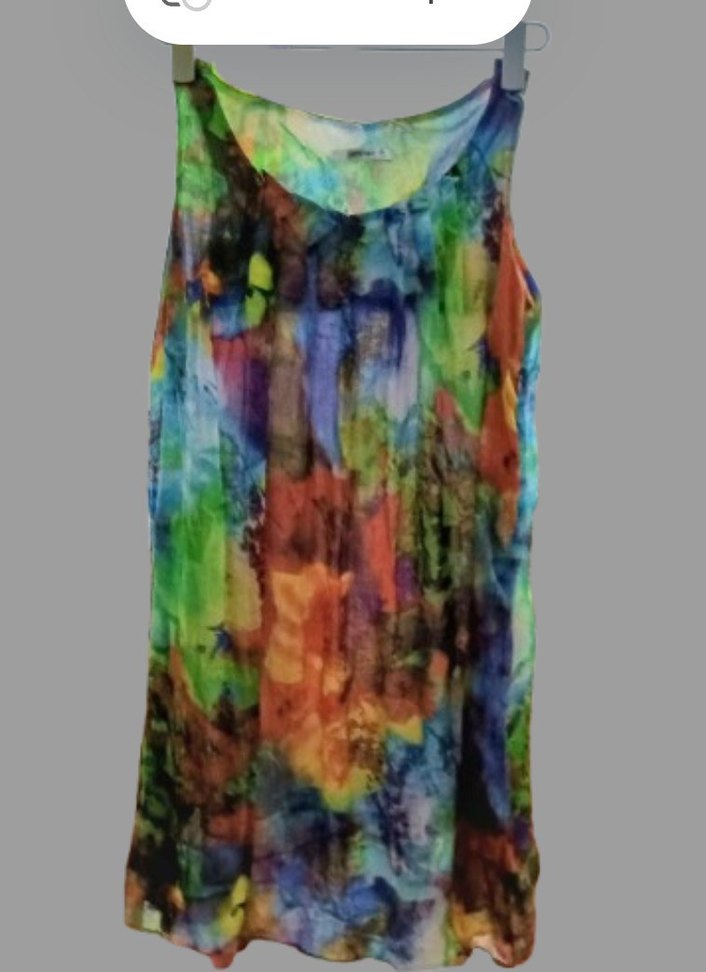 Renkli Batik Desenli Uzun Askısız Kadın Tunik - Görsel 2