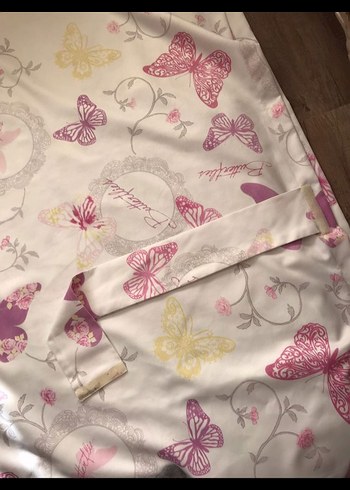 Fon Perde Pembe Kelebek Desenli - Görsel 2