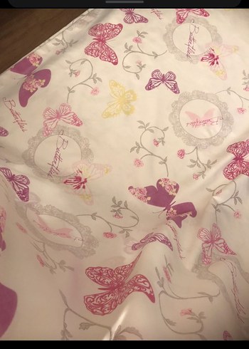 Fon Perde Pembe Kelebek Desenli - Görsel 4