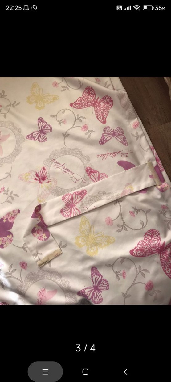 Fon Perde Pembe Kelebek Desenli - Görsel 2