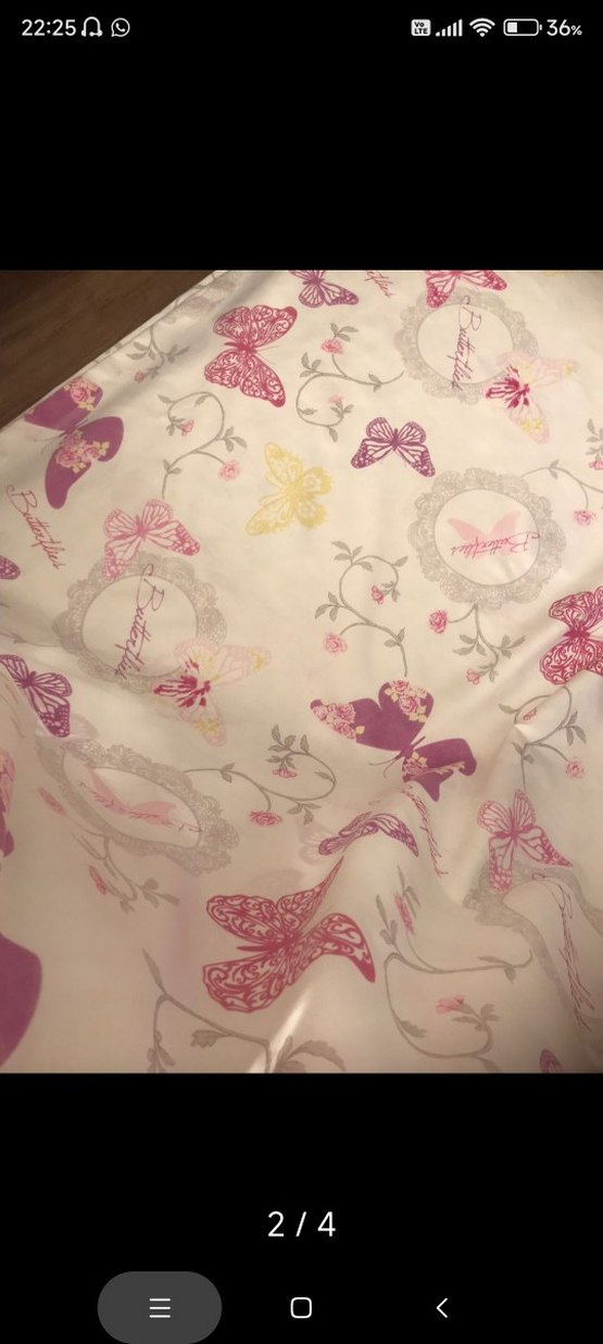 Fon Perde Pembe Kelebek Desenli - Görsel 3