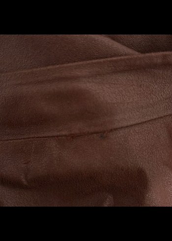 Bordo Deri Görünümlü Uzun Salaş Etek - Görsel 3