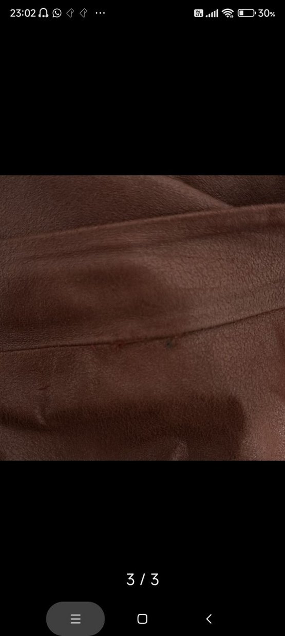 Bordo Deri Görünümlü Uzun Salaş Etek - Görsel 3