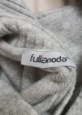 Gri Düğmeli Boğazlı Kadın Tunik Kazak - Görsel 2