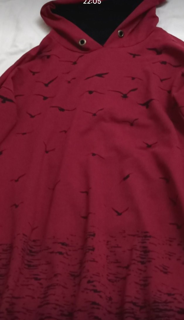 Bordo Kapüşonlu Uzun Kollu Sweatshirt ya da Tunik - Görsel 2