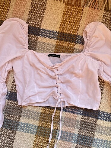 trendyolmilla beyaz crop bluz