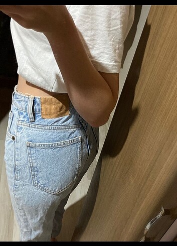 xs Beden mavi Renk Mom jean pantolon