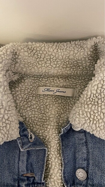 Mavi Jeans Mavi suni kürklü kot ceket