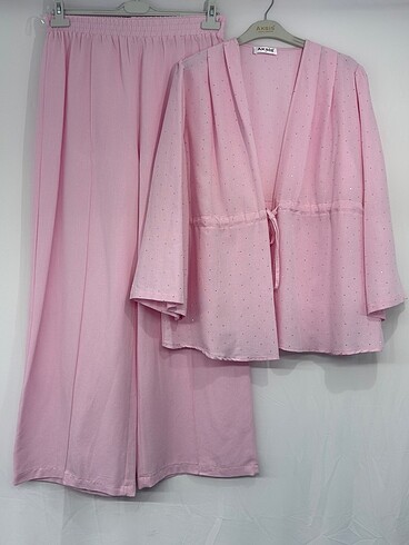 Kadın taşlı kimono takım