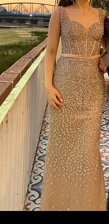 s Beden Taş işlemeli abiye