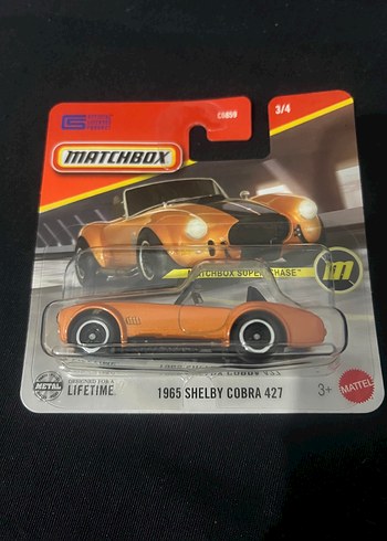 Matchbox süper chase 1965 Shelby Cobra 427 Turuncu Oyuncak Araba