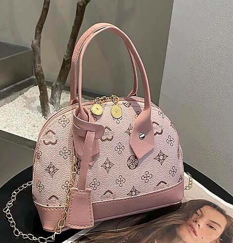 Lüx gold detay pembe çanta