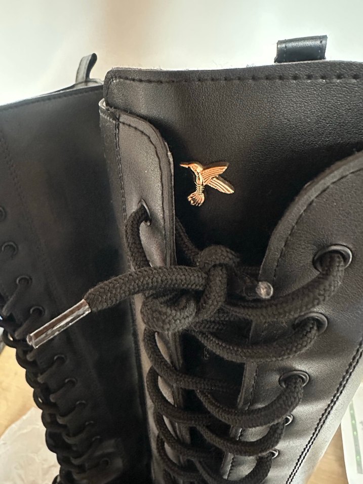 Kadın Siyah Deri Gotik Platform Topuklu Çizme - Görsel 5