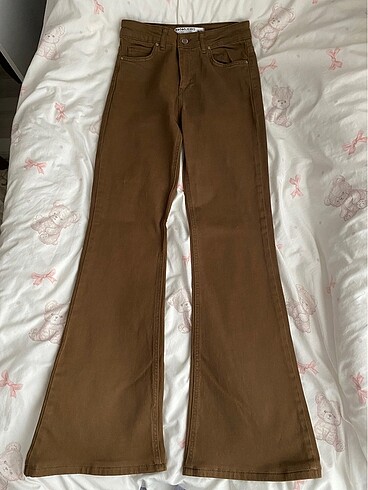 Koton Jeans İspanyol Paça Kot Kahverengi Pantolon