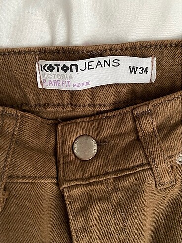 Koton Koton Jeans İspanyol Paça Kot Kahverengi Pantolon