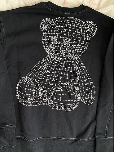 s Beden Addax Siyah Ayıcık Baskılı Sweatshirt