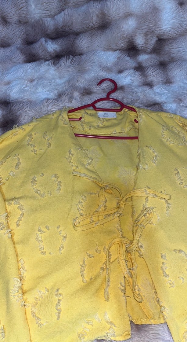 İnce sarı hırka - Görsel 2