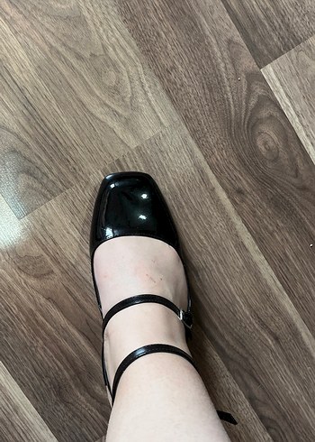 Tokalı Siyah Topuklu babet - Görsel 2