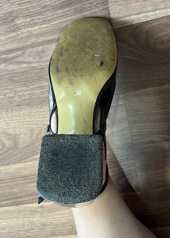 Tokalı Siyah Topuklu babet - Görsel 5