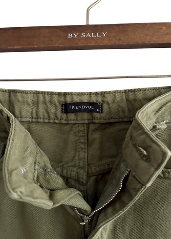 Kadın Haki Denim Pantolon - Görsel 2