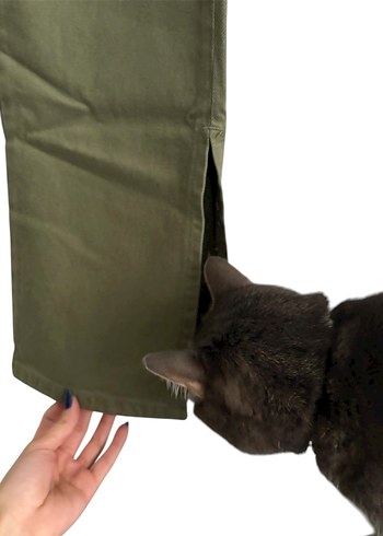 Kadın Haki Denim Pantolon - Görsel 4