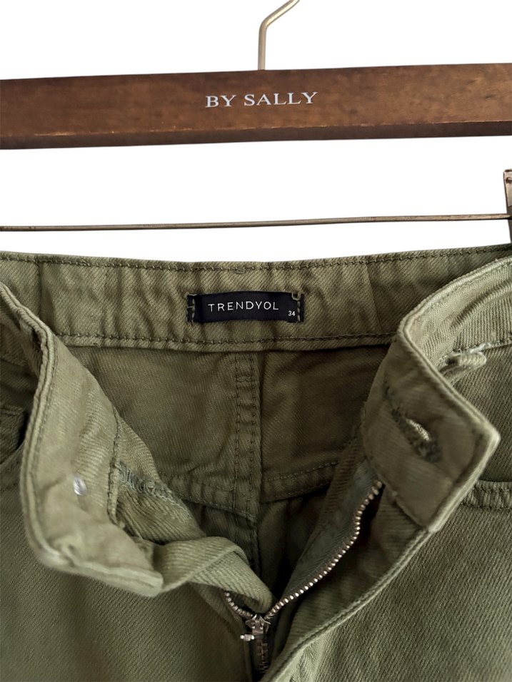 Kadın Haki Denim Pantolon - Görsel 2