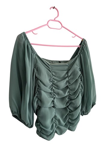 Drapeli Straplez / Madonna Yaka Bluz - Görsel 3