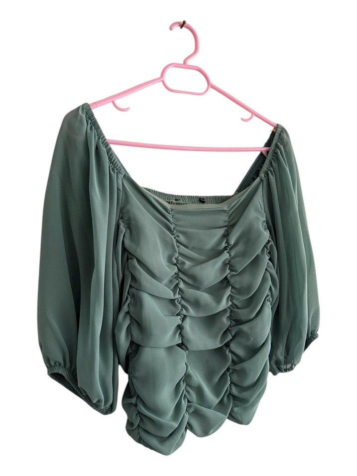 Drapeli Straplez / Madonna Yaka Bluz - Görsel 3