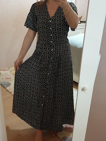 Minik kalpli maxi elbise - Görsel 5