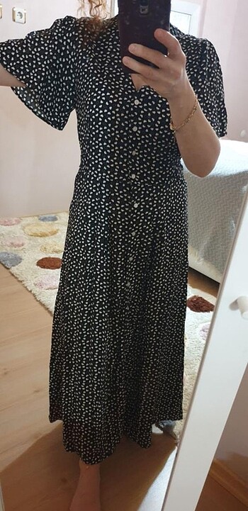 Minik kalpli maxi elbise - Görsel 7