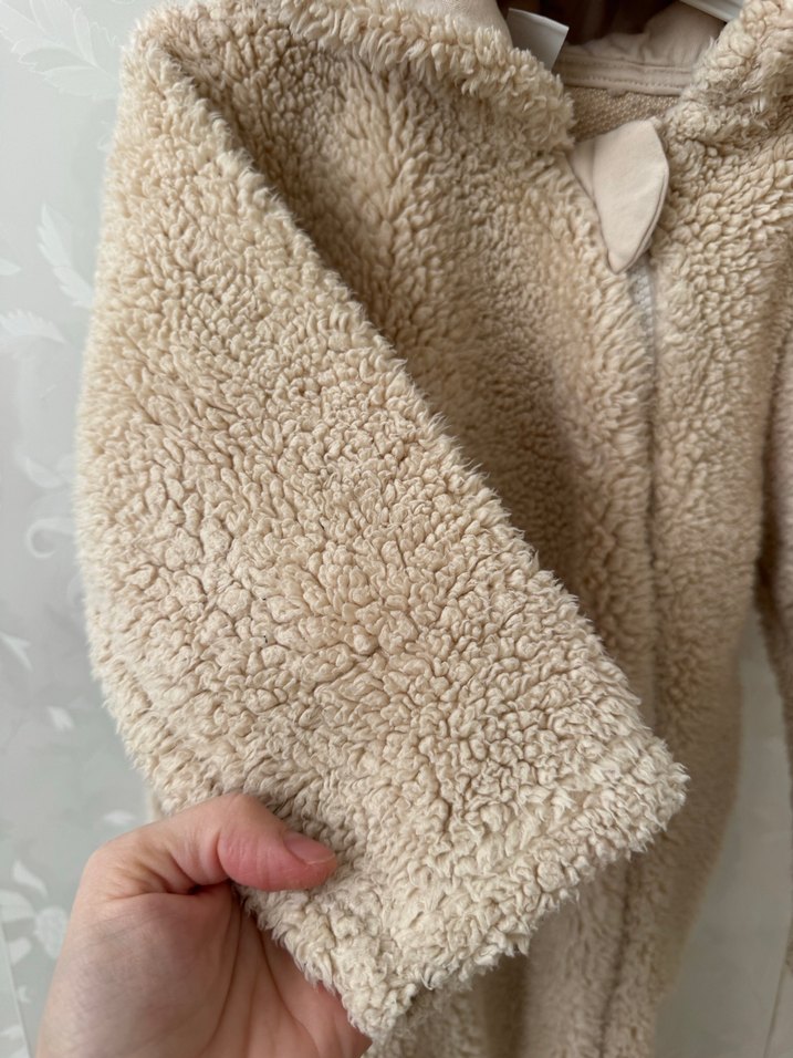 Kürklü Bebek Tulumu Bej - Görsel 4