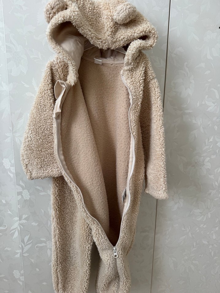Kürklü Bebek Tulumu Bej - Görsel 5