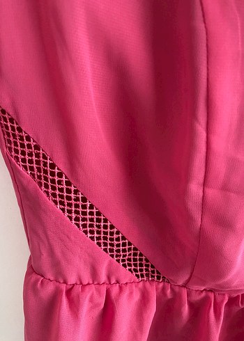 Pembe V Yakalı Kadın Elbise