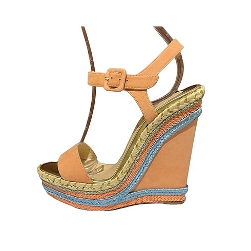 Christian Louboutin pale orange New Duplice wedge sandals