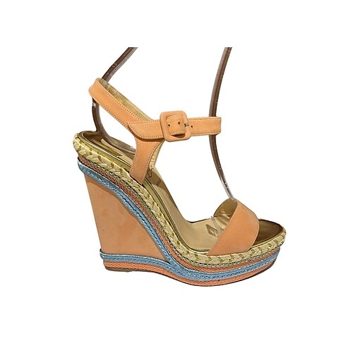 38 Beden turuncu Renk Christian Louboutin pale orange New Duplice wedge sandals