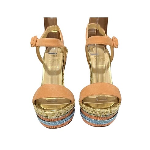 38 Beden Christian Louboutin pale orange New Duplice wedge sandals