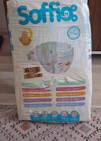 Diğer Soffio Extra Large Bebek Bezi 16+ KG 60 Adet
