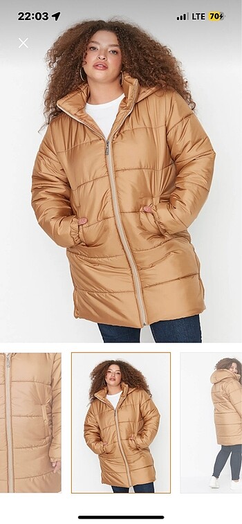 48 Beden camel Renk TRENDYOL CURVE MONT