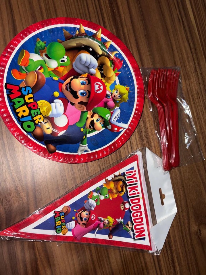Renkli Super Mario Parti Seti - Görsel 5
