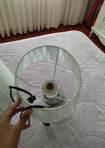 Diğer Beyaz Kumaş Abajur 2'li Set
