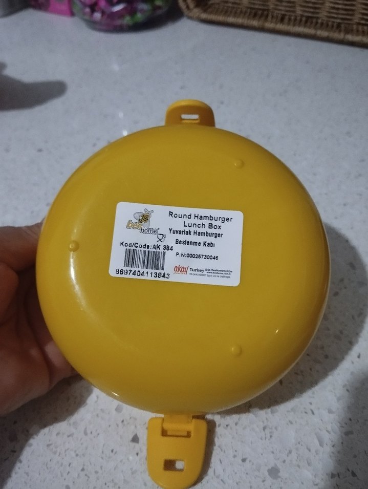 Sarı Hamburger Şeklinde Saklama Kabı - Görsel 5