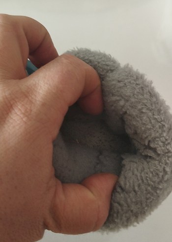 Gri Kürklü Mavi Erkek Çocuk Ev Terliği - Görsel 2