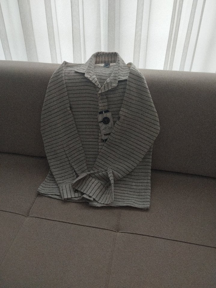 Gri Keten Erkek Gömlek, Düğmeli, Kısa Kollu - Görsel 3